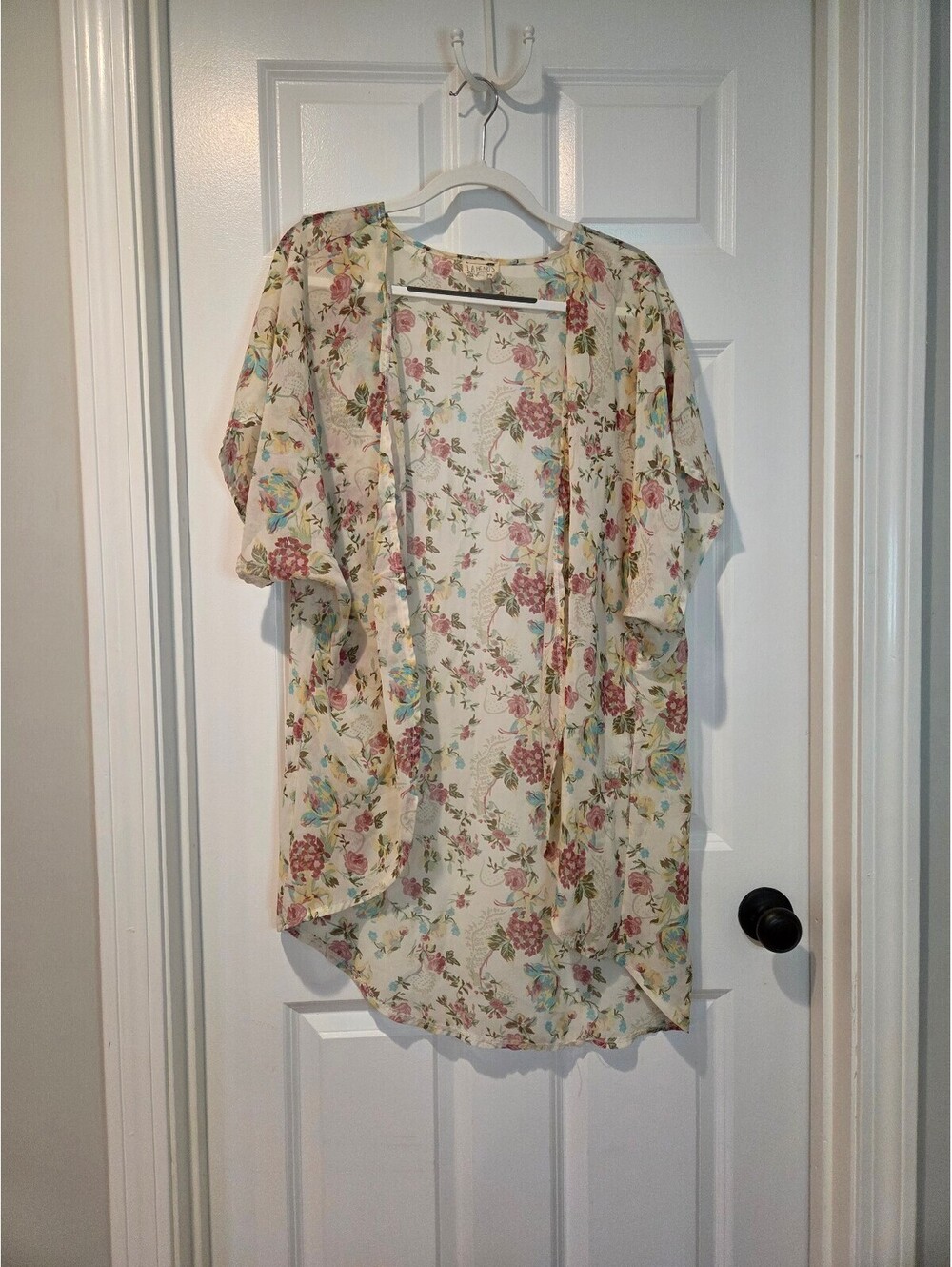 L.A. Hearts Floral Sheer Kimono Jacket Medium
